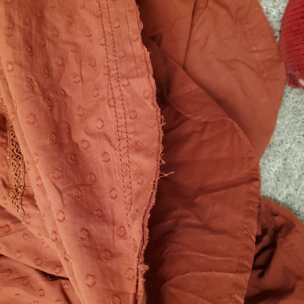 Anthroropologie BOHO Pilcro LongSleeve Mock-Neck Swing Orange Mini Midi Dress 2X - Picture 13 of 13